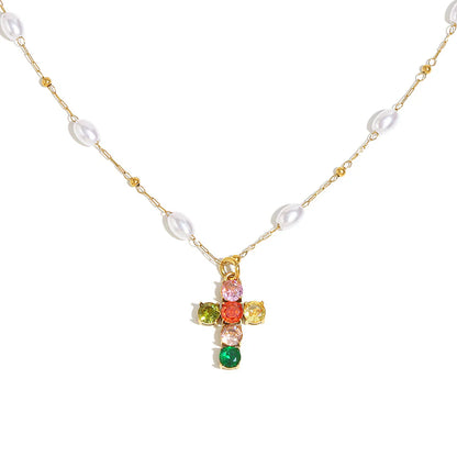 Collier Croix Zircon