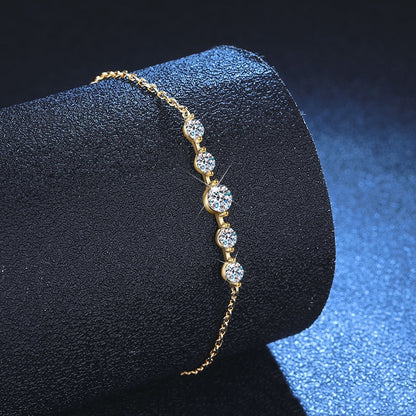 Bracelet Moissanite Doré Ajustable