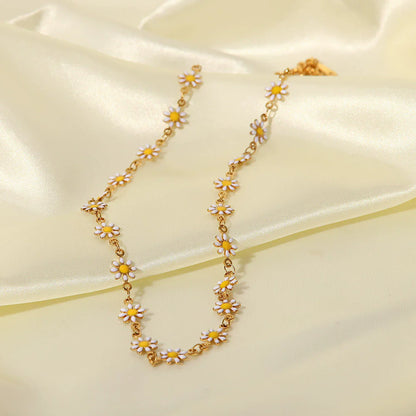 Collier Marguerites Blancs et Colorés