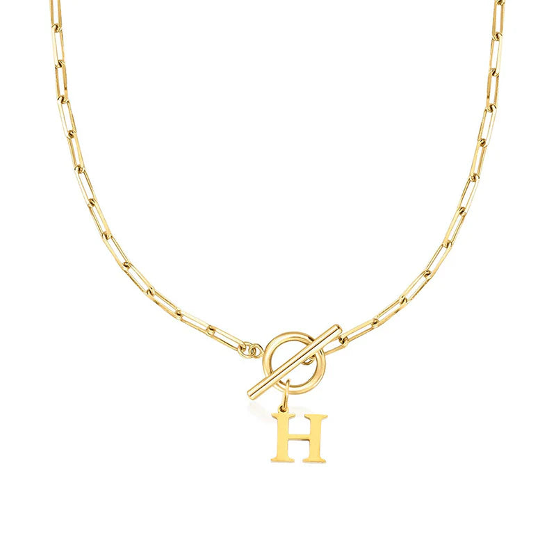 Collier Initiale Maille Trombone