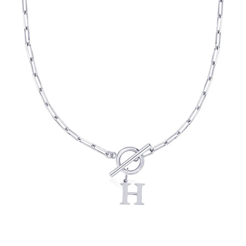 Collier Initiale Maille Trombone