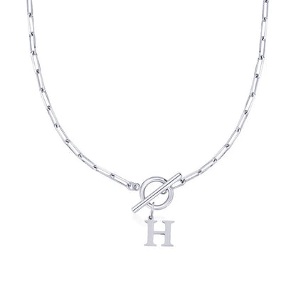 Collier Initiale Maille Trombone