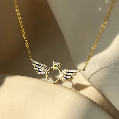 Bague et collier ailes d'ange