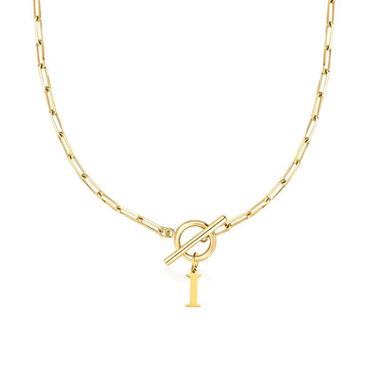 Collier Initiale Maille Trombone