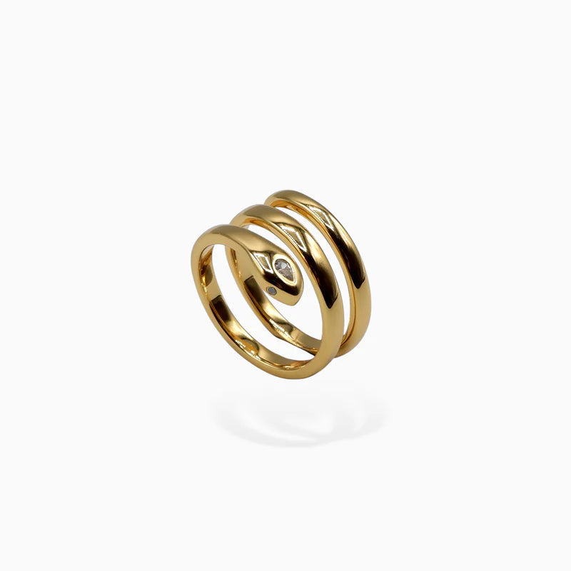 Bague serpent aux lignes fluides