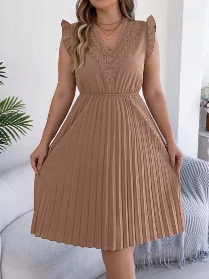 Briony – Robe Maxi Décontractée à Col V avec Détails en Dentelle