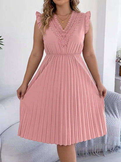 Briony – Robe Maxi Décontractée à Col V avec Détails en Dentelle