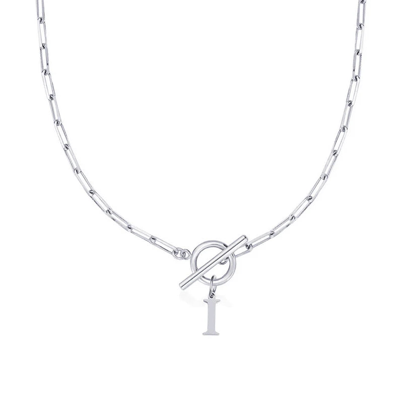 Collier Initiale Maille Trombone