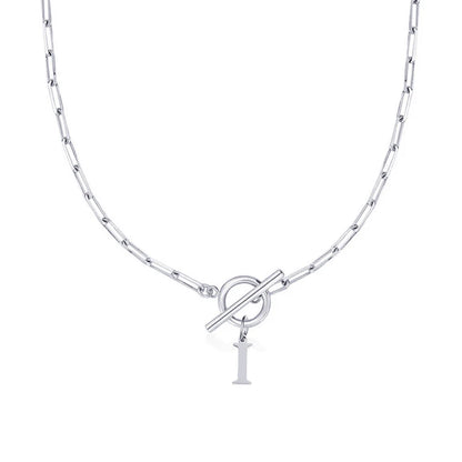 Collier Initiale Maille Trombone