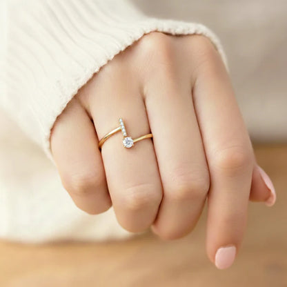 Bague Initiale Ajustable Minimaliste