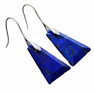 Boucles d’oreilles trapèze en lapis-lazuli