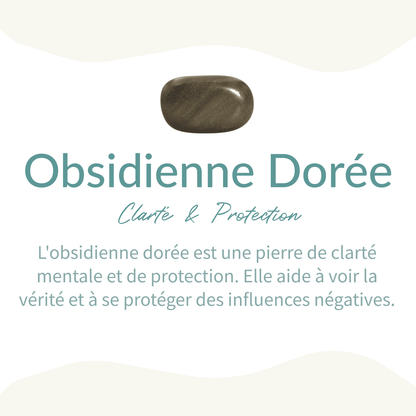 Pendentif "Sphère" en Obsidienne Dorée naturelle