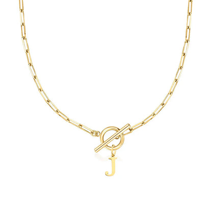 Collier Initiale Maille Trombone