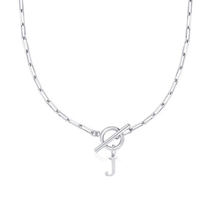 Collier Initiale Maille Trombone