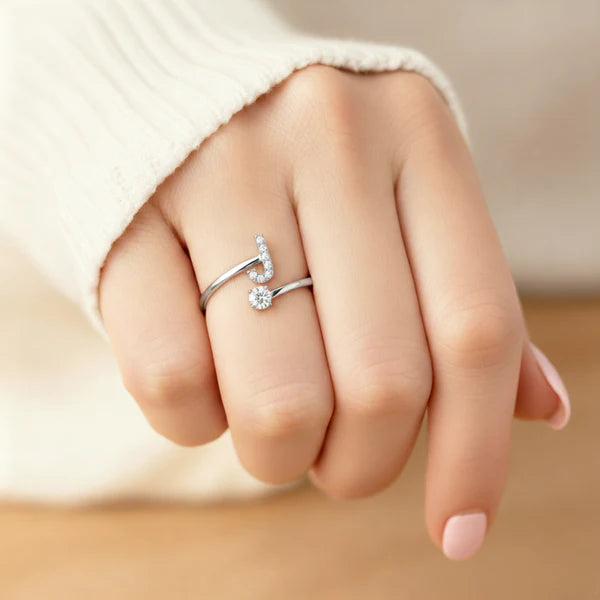 Bague Initiale Ajustable Minimaliste