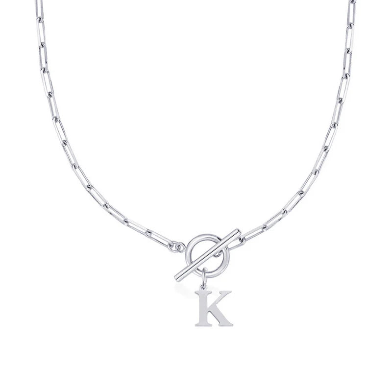 Collier Initiale Maille Trombone