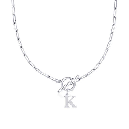 Collier Initiale Maille Trombone