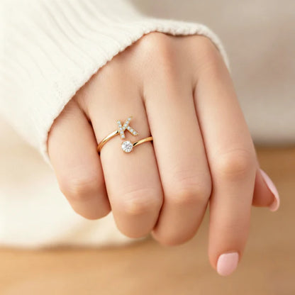 Bague Initiale Ajustable Minimaliste