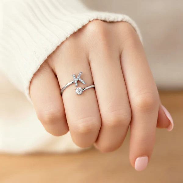 Bague Initiale Ajustable Minimaliste