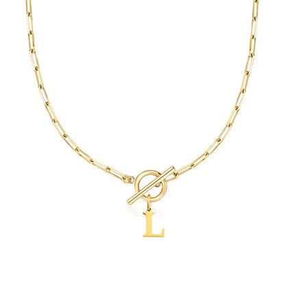 Collier Initiale Maille Trombone