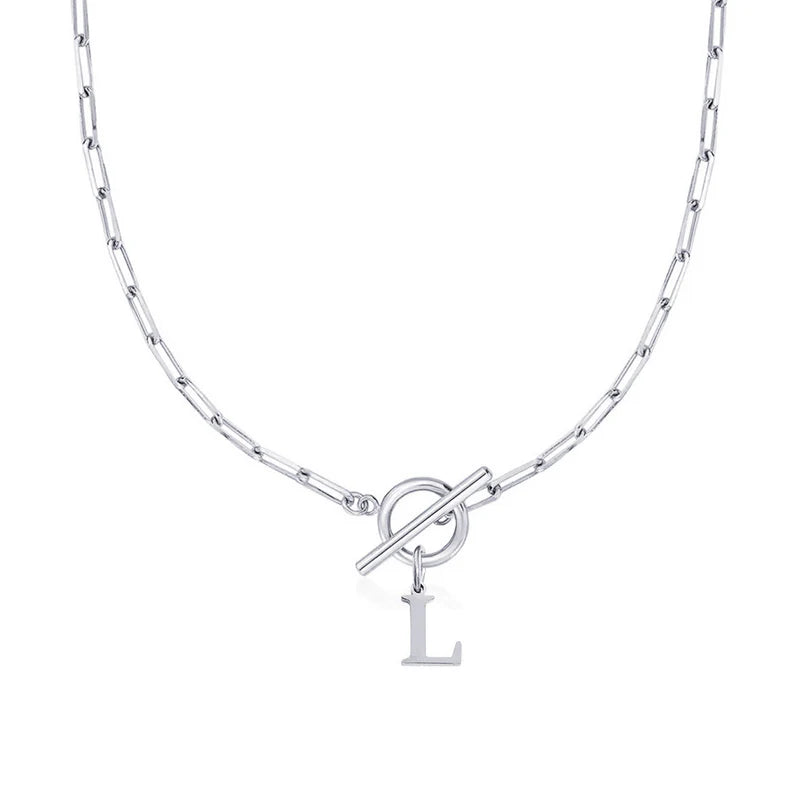 Collier Initiale Maille Trombone