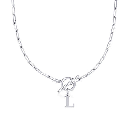 Collier Initiale Maille Trombone