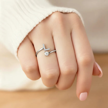 Bague Initiale Ajustable Minimaliste