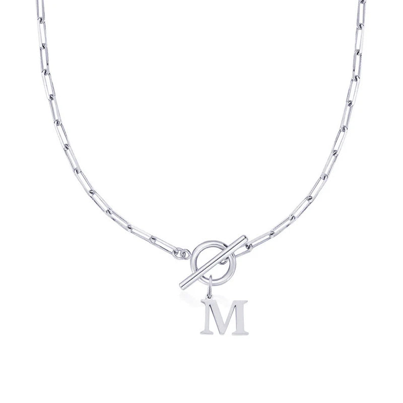 Collier Initiale Maille Trombone
