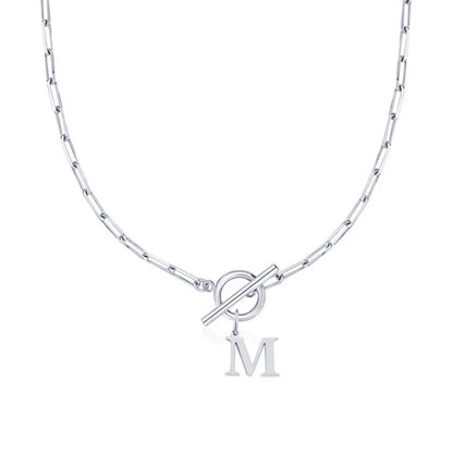 Collier Initiale Maille Trombone