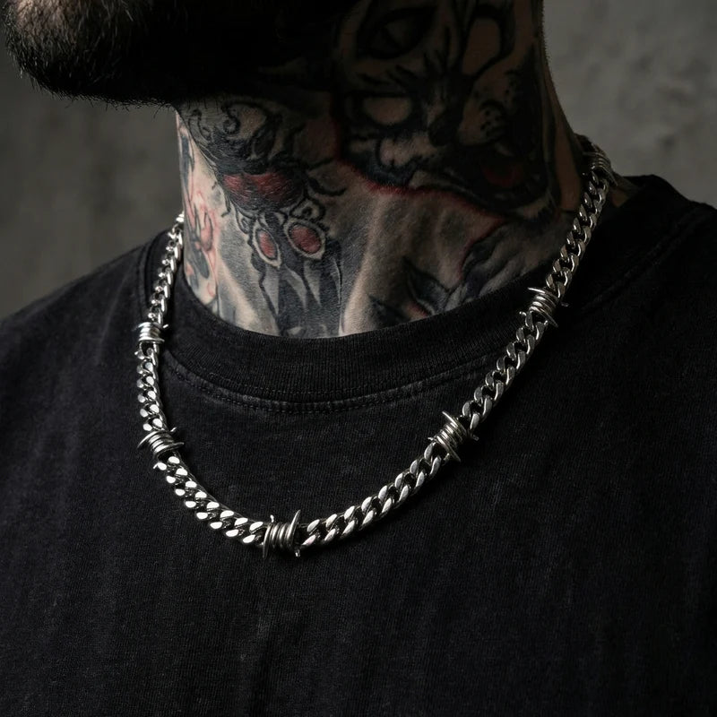 Collier Cubaine Hiphop Barbelés