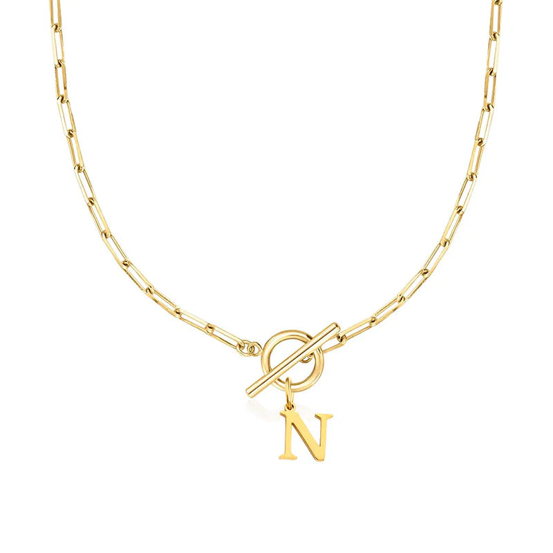 Collier Initiale Maille Trombone