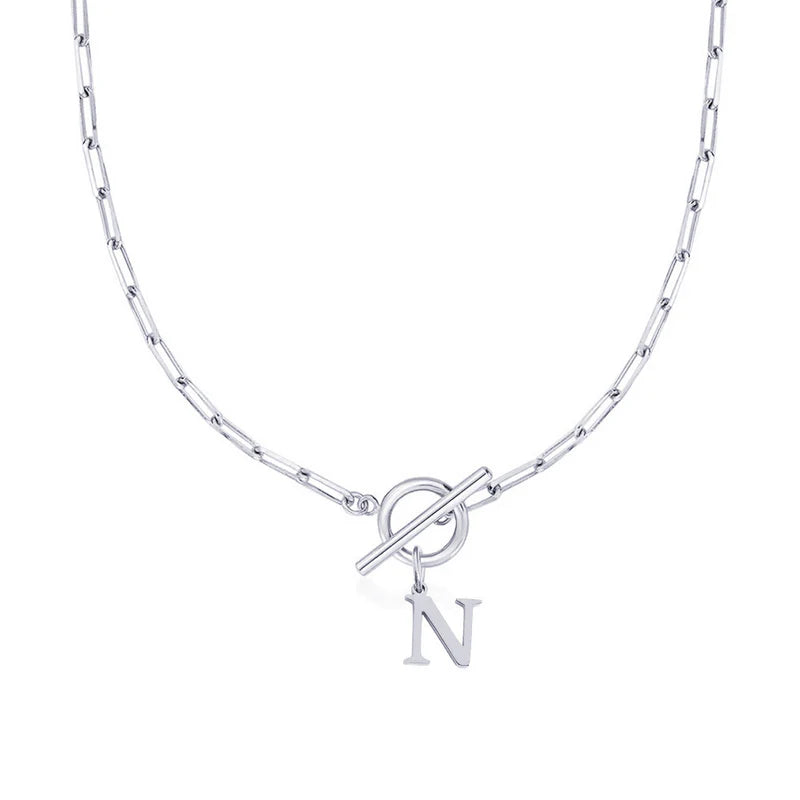 Collier Initiale Maille Trombone