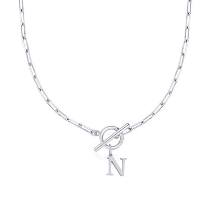 Collier Initiale Maille Trombone