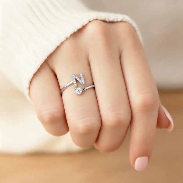 Bague Initiale Ajustable Minimaliste
