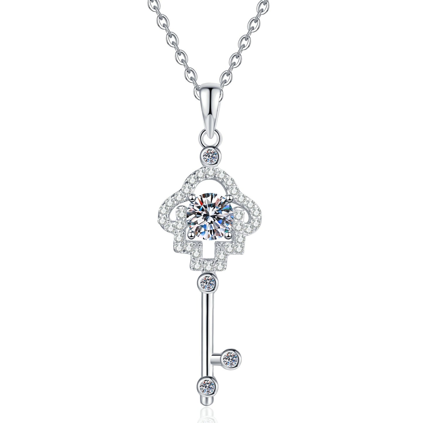 Collier Clé Moissanite Fine
