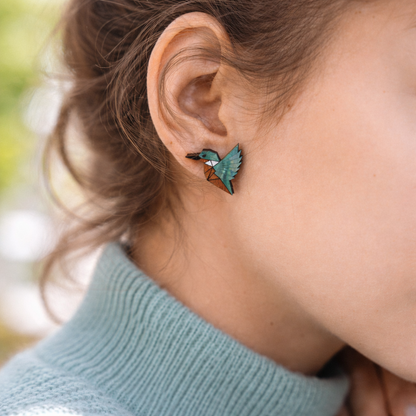 Boucles d'Oreilles Kingfisher Élégantes