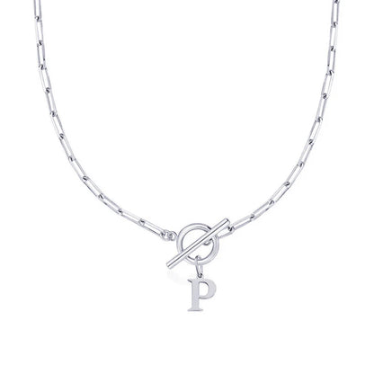 Collier Initiale Maille Trombone