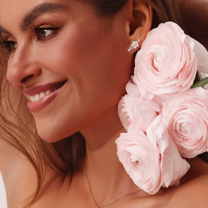 Boucles Fleur Nacre Éclat Rosé