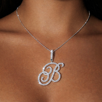 Collier Initiale Pavée Signature