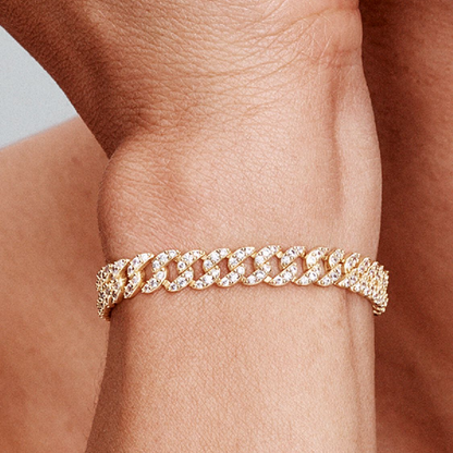 Bracelet Maille Cubaine Pavée Pandora