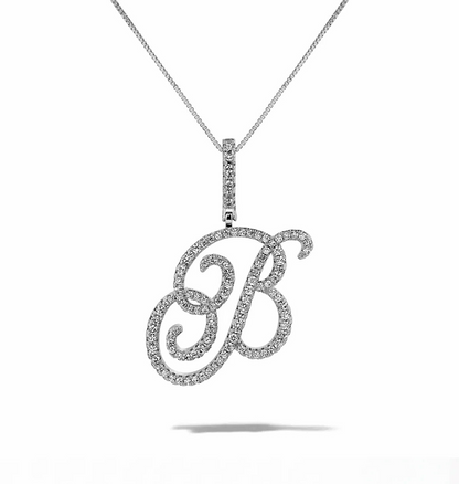 Collier Initiale Pavée Signature