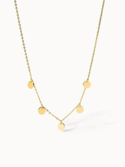 Collier à pastilles dorées