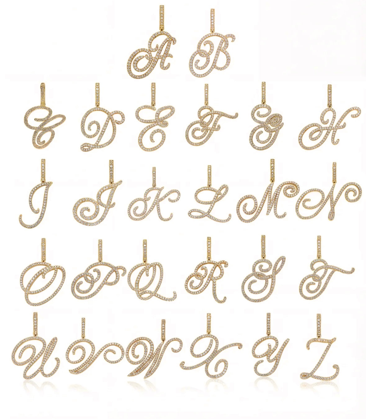 Collier Initiale Pavée Signature