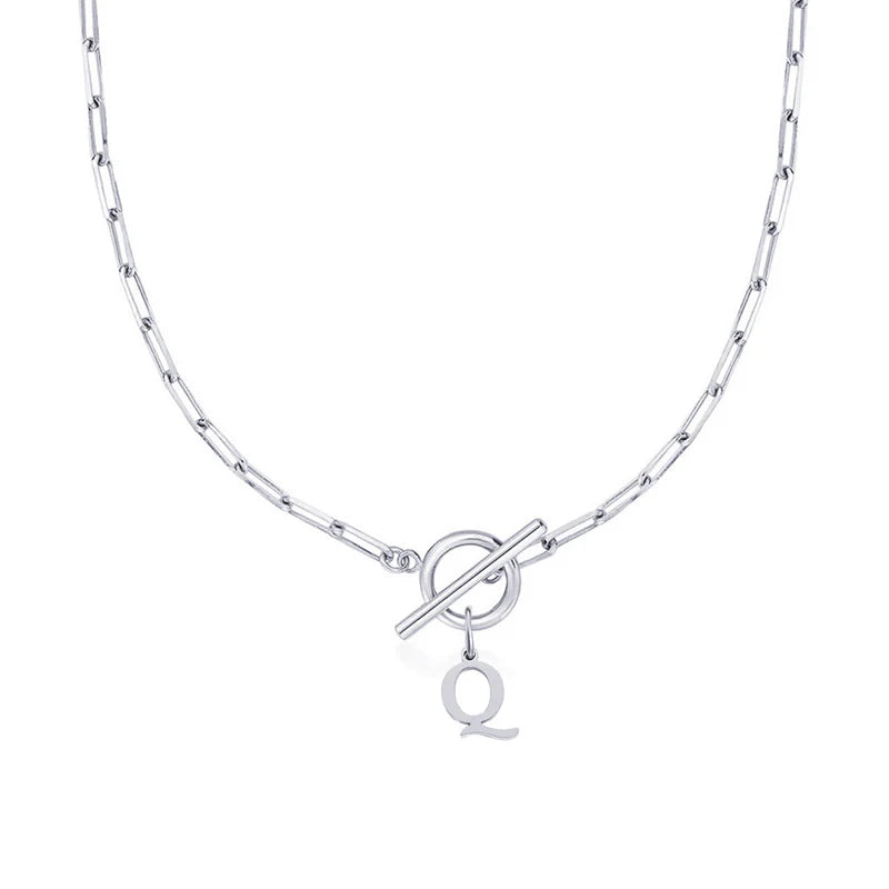 Collier Initiale Maille Trombone