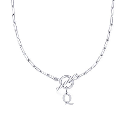 Collier Initiale Maille Trombone
