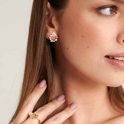 Boucles d’oreilles fleur nacrée