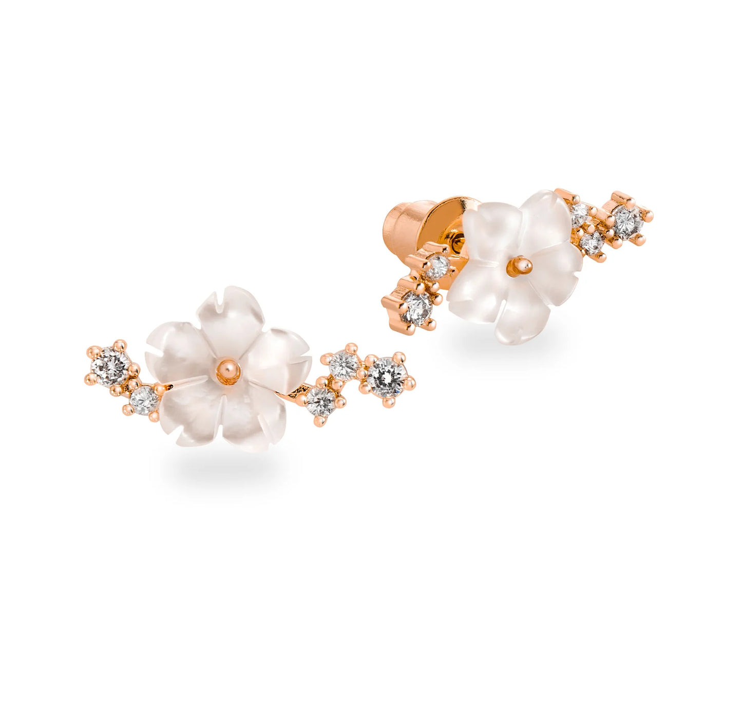 Boucles Fleur Nacre Éclat Rosé