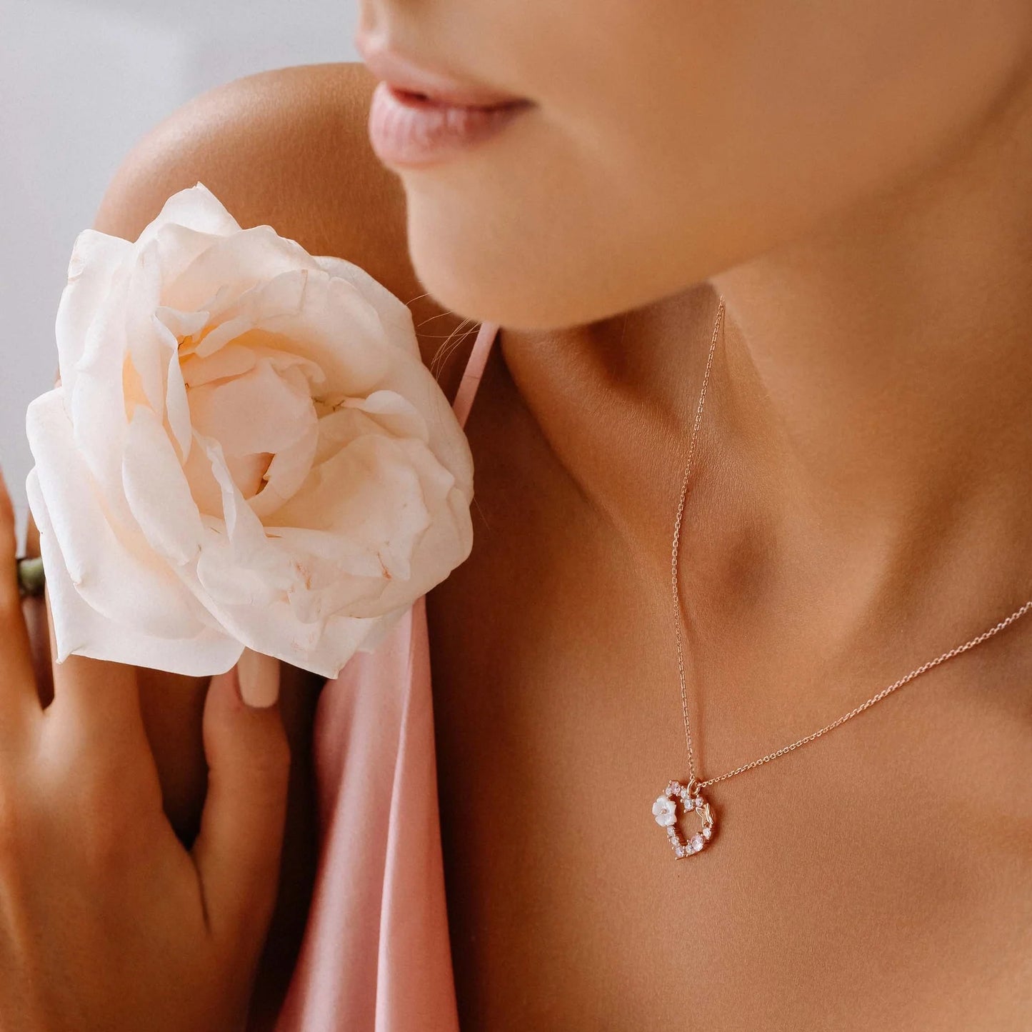 Collier Cœur en Argent Plaqué Or Rose