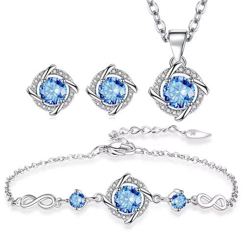 Ensemble de Collier,Boucle et Bracelet entrelacés