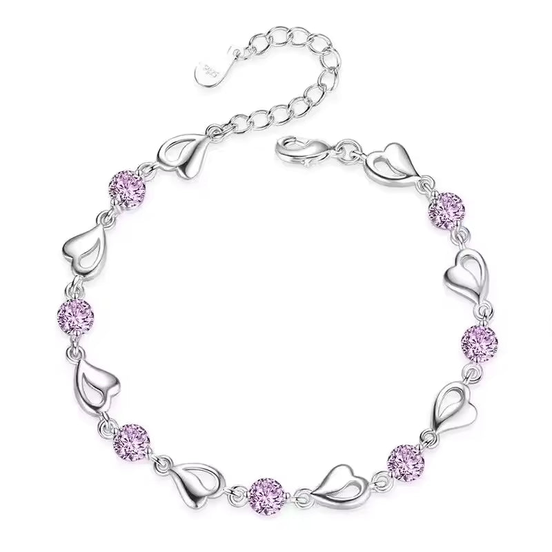 Bracelet Cœurs & Cristaux Colorés